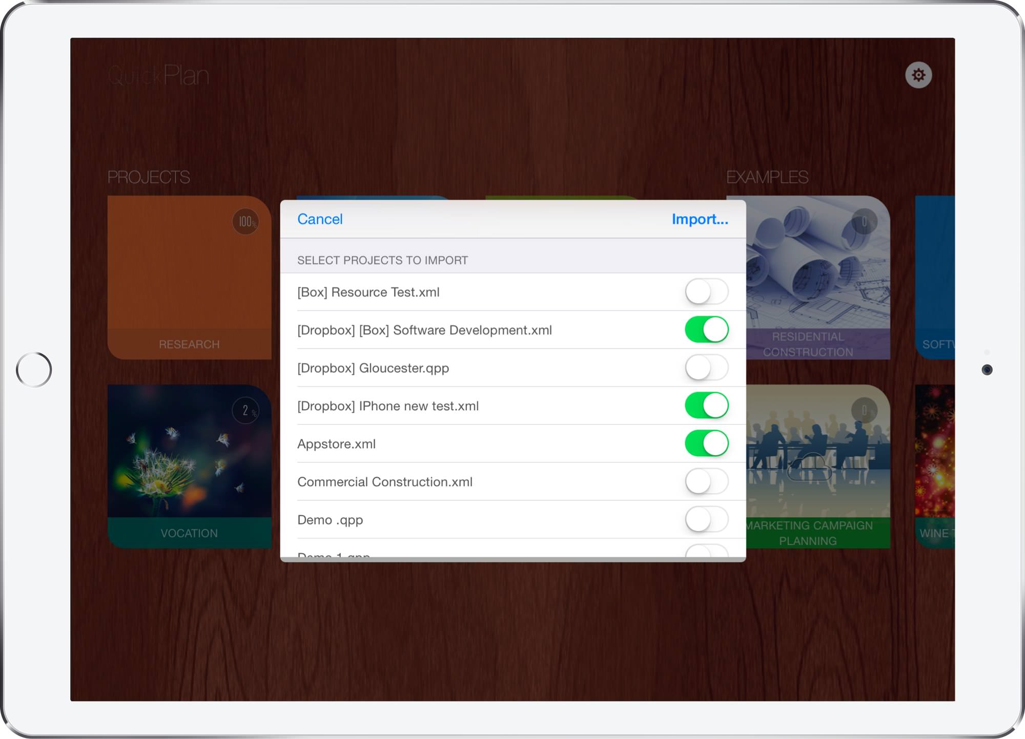 Importing multiple projects